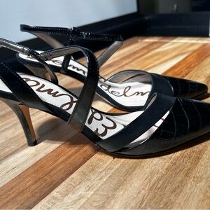 Sam Edelman Black Croc-Embossed Heels